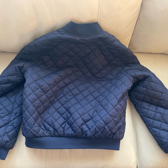 NWOT UGG Eliana Reversible Sherpa Bomber Jacket - Navy/Camel - Picture 5 of 10